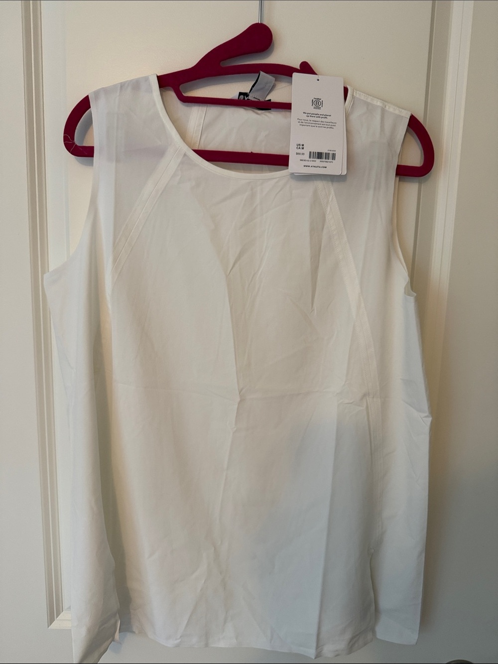 Athleta White Sleeveless Tank Top